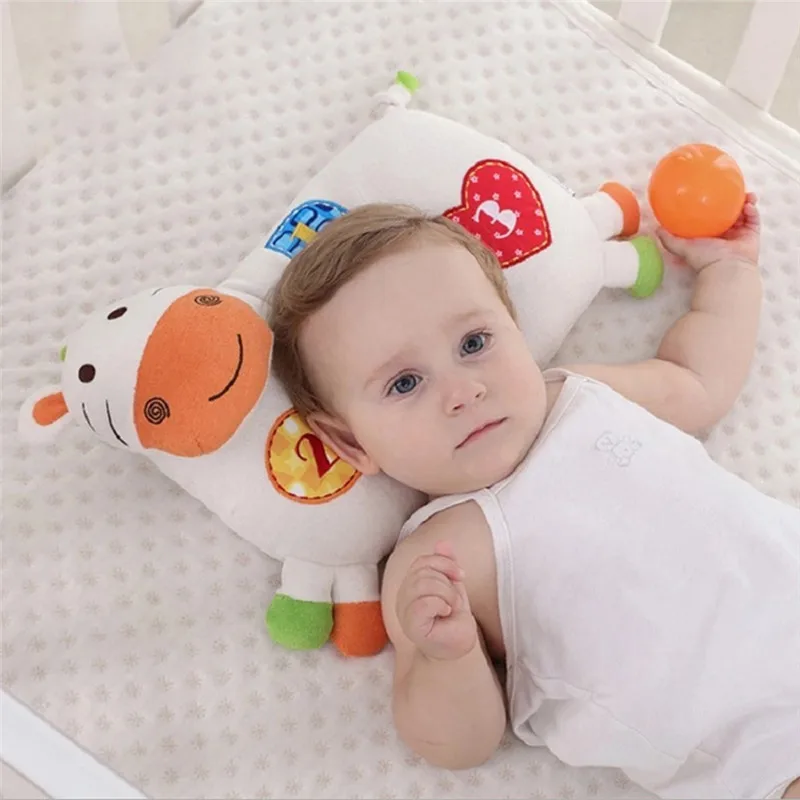 Милый детский подголовник для детей 0-3 лет, многофункциональная подушка для сна с мультяшным животным