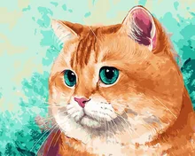 ללא מסגרת ציור על ידי מספרי חיות קיר תפאורה diy תמונה ציור שמן על בד לעיצוב בית 4050 cm שומן קיטי(China)