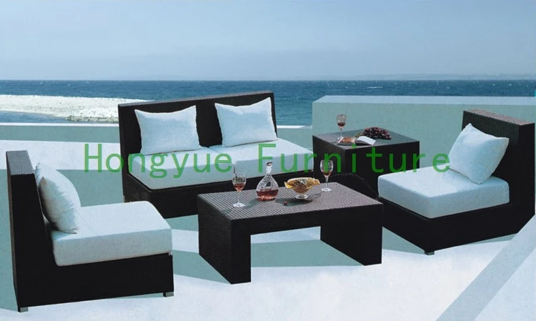 Brown rattan sofa set living room furniture