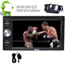 Free Camera + Android 6.0 Car Stereo Autoradio System Double 2 DIN Audio Video Receiver Wifi 3G/4G Dongle 1080P OBD2 Mirror Link