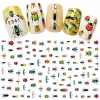 Beauty Insect Adhesive Nail Art Decorations Stickers Thin Acrylic Manicure Decals Nails Accessoires Beetle Smiling Face 1