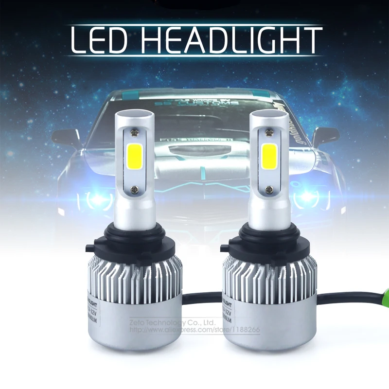

2x Just Plug & Play 9006/HB4 8000Lm CREE Chip CSP COB Led 72W Car Headlight Light Bulb Canbus 6500K Auto DRL Fog Driving Lamp