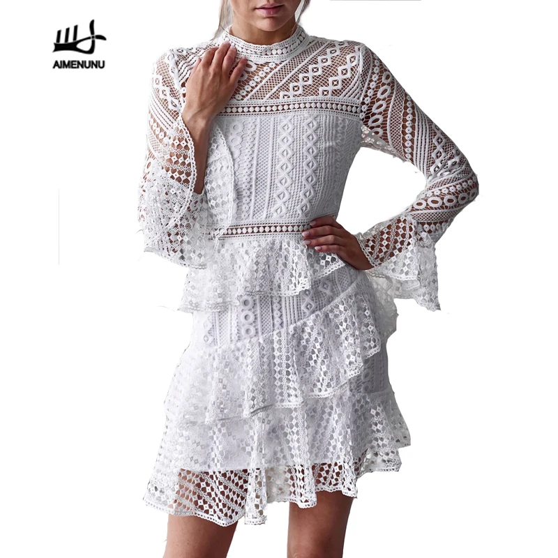 Платье С Кружевными Расклешенными Рукавами Купить