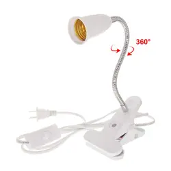 360 градусов гибкий держатель лампы клип E27 базы с на выключатель ЕС США Plug использовать как простой стол лампа