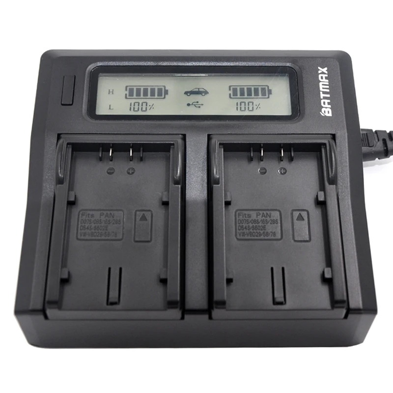 LCD Dual Charger Kits for Panasonic CGA-D54S CGA-D220 CGA-D320 CGA-D54 CGR-D08 CGR-D16 CGR-D28 CGR-D53 Battery