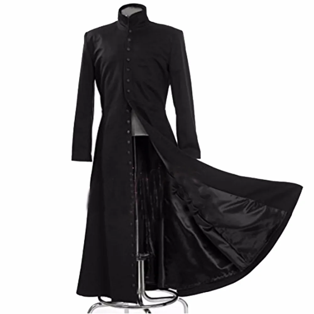 Online 2017 La Matrice Cosplay Su Misura Nero del Costume di Cosplay Neo Trench Coat Solo Cappotto