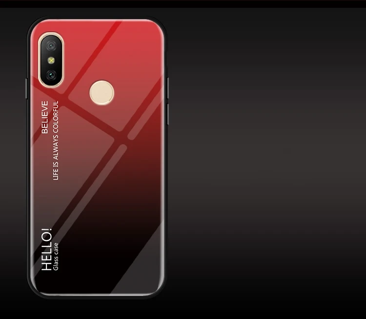 Tempered Glass Case for Xiaomi Redmi Note 6 5 Pro Note 4 4x Redmi 6 Pro 6A S2 Cover Gradient Case for Xiaomi Redmi 5 Plus Note 5A Prime  (12)