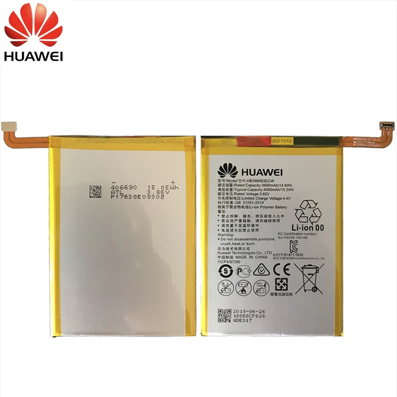 Huawei телефон Батарея HB396693ECW для huawei Коврики 8 NXT-AL10 NXT-TL00 NXT-CL00 NXT-DL00 замены батареи 3900 mAh