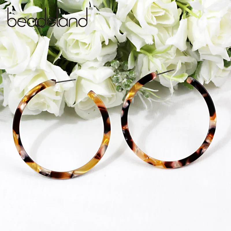 Женские акриловые серьги кольца Beadsland модные Неоготические с образным плетением