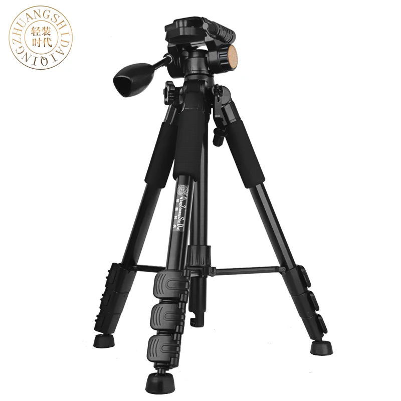 

QZSD Q122 Professional Tripod With Q08 Rocker Arm Ball Head Portable Detachable Aluminium Traveling Tripod For SLR Camera