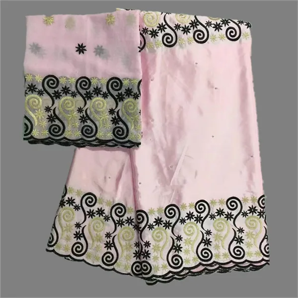 

Elegant embroidery Swiss voile material African cotton lace fabric matching with 2yards French net lace fabric CCN34 (5Y+2Y)