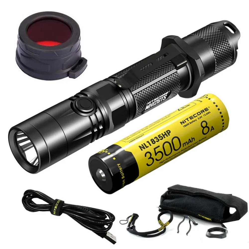 Nitecore Mh12gts 1800 Lumen Long Throw Usb Rechargeable Flashlight With