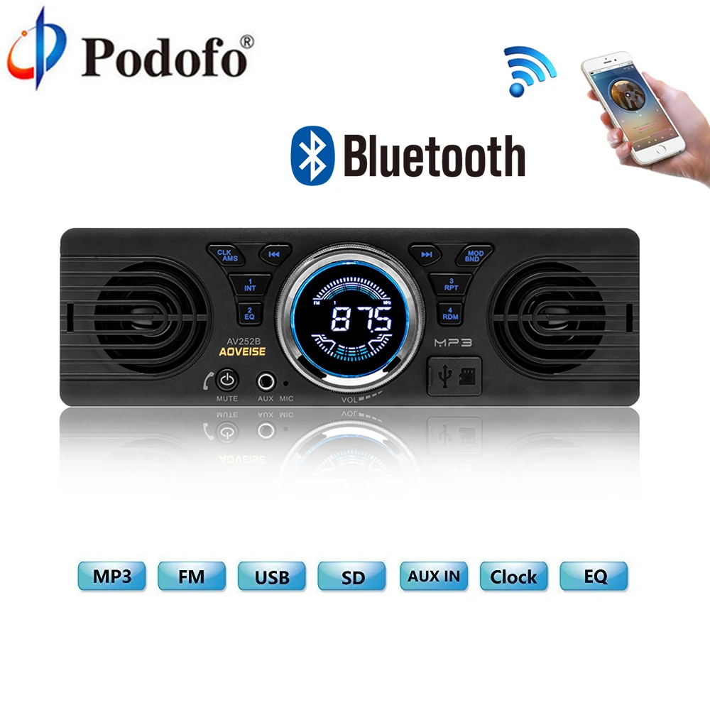 

1din Podofo Car Radio 7''Touch Screen Autoradio Player ISO Android Mirror Link Auto Bluetooth USB DVR car stereo for universal