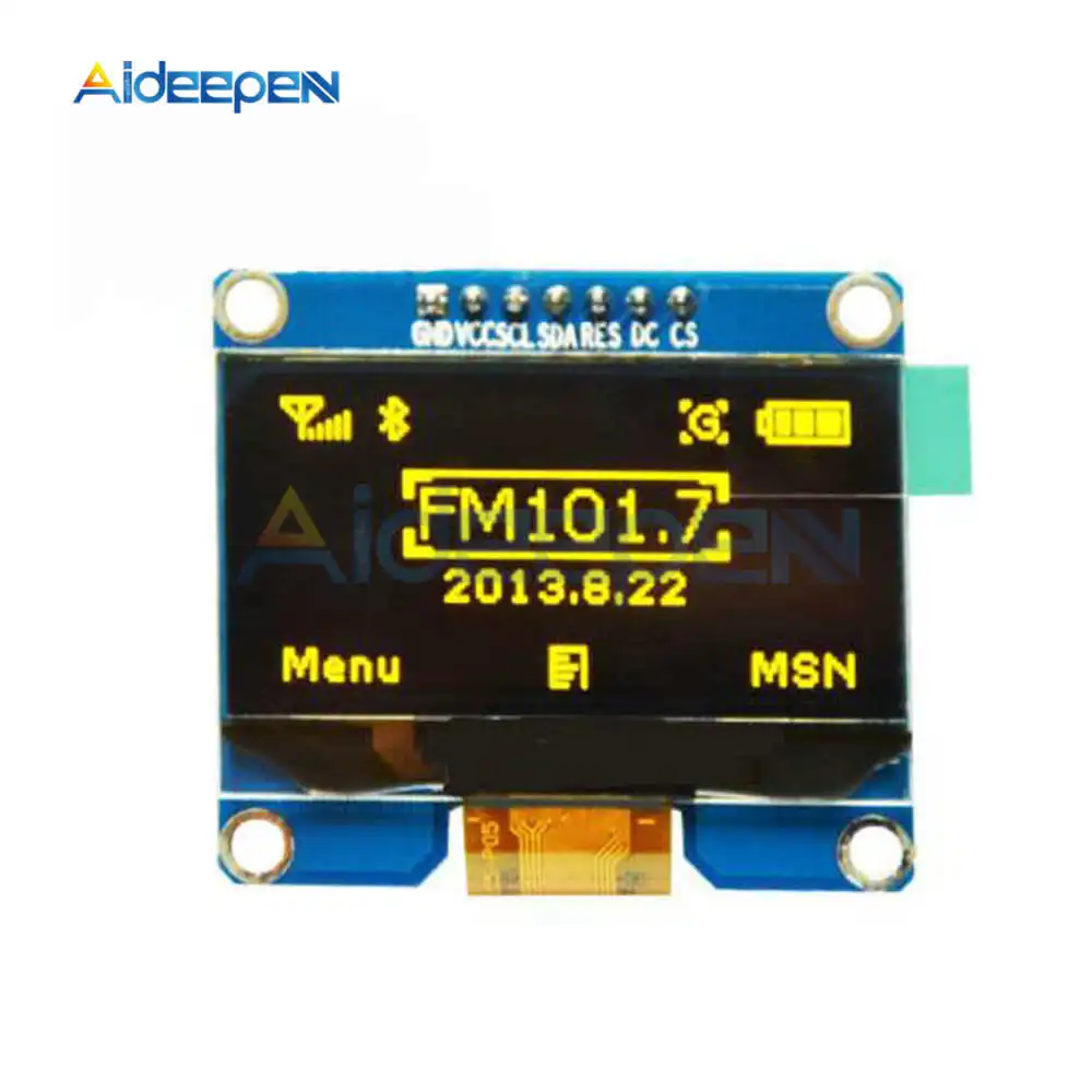 

SSD1309 1.54 inch OLED Display Module 7PIN LCD Screen Oled I2C 1.54" Yellow Drive IC for SSD1306 Oled Support IIC SPI 128*64