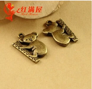 

A3491 free shipping 50pcs/bag size 20*14mm Little Bear Antique bronze diy pendant Jewelry finding for chain accessories