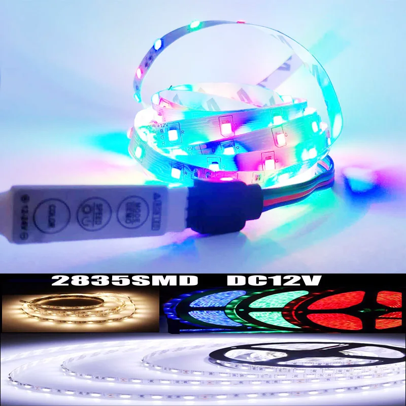 Rgb водонепроницаемые светодиодные полосы 5 м 4 3 2 1 неоновый свет 2835SMD лента Гибкая