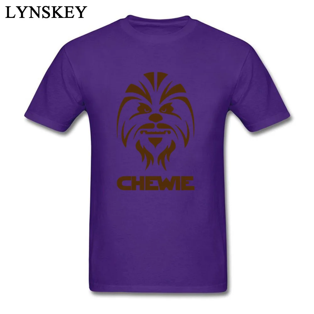 Cheap Adult T Shirts O Neck Summer Autumn Short Sleeve 100% Cotton Tops Shirts Chewbacca Face Logo Printed Sweatshirts Chewbacca Face Logo purple
