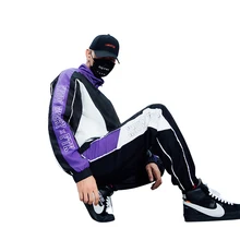 Bormandick мужской комплект одежды модный осенний спортивный костюм Толстовка+ спортивные штаны на молнии мужские хип-хоп KXP18 CT01-75