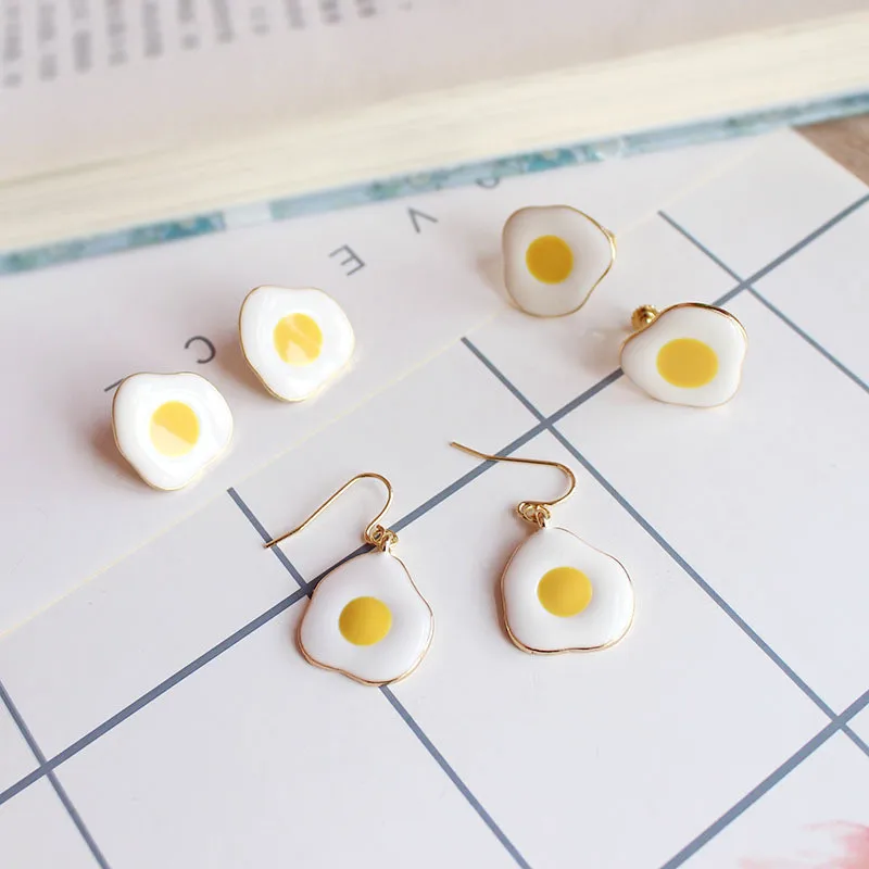 

Purse Omelet Earrings Japanese Official website synchronization soft sister cute tender Earrings wholesale