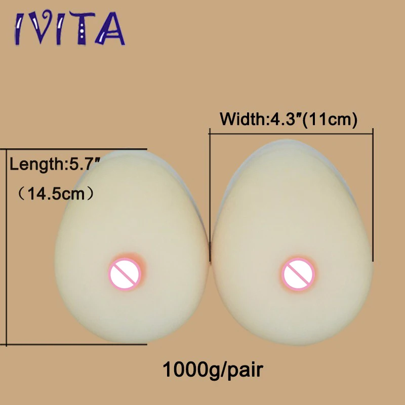 

1000g/Pair White Realistic Silicone Breast Forms Artifical Boobs Silicone Breast Prothesis Mastectomy Super Soft