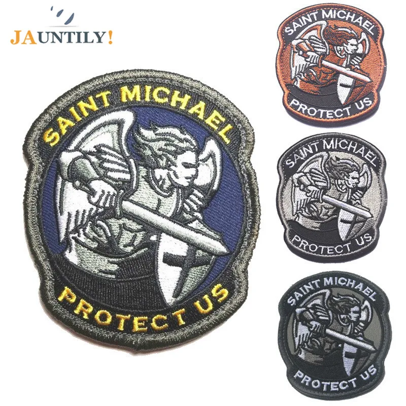 

Backpack Apparel Accessories PROTECT US SAINT MICHAEL Military Tactical Patches badge 3D Embroidered Fabric Morale Armband