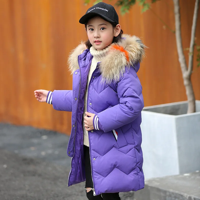 

Kids Winter Jacket Coat 2018 Fur Hood Jacket for Girls Children Snow Wear Parka Thick Warm Down Children Christmas Winter Coat