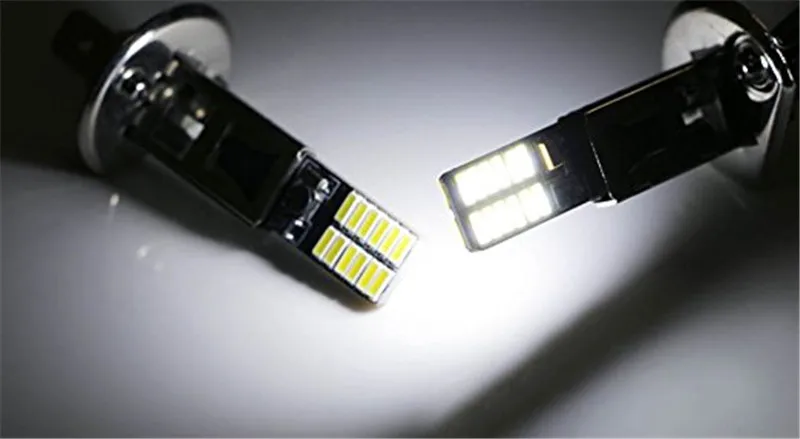Super White 6500K H1 24-SMD Xenon White LED Replacement Bulbs Fog Lights Driving DRL Canbus Fog lights6