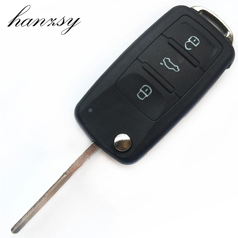 

3 Buttons Car Remote Key Case For VW VOLKSWAGEN Passat Tiguan Golf Sagitar Polo MK6 Flip Folding key Shell (5K0837202AD) & Blade