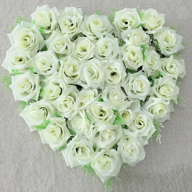 40x38cm Artificial Silk Heart Shape Lovely Rose Flower Ball for Wedding Car Door Floral Centerpiece Valentines Decorations