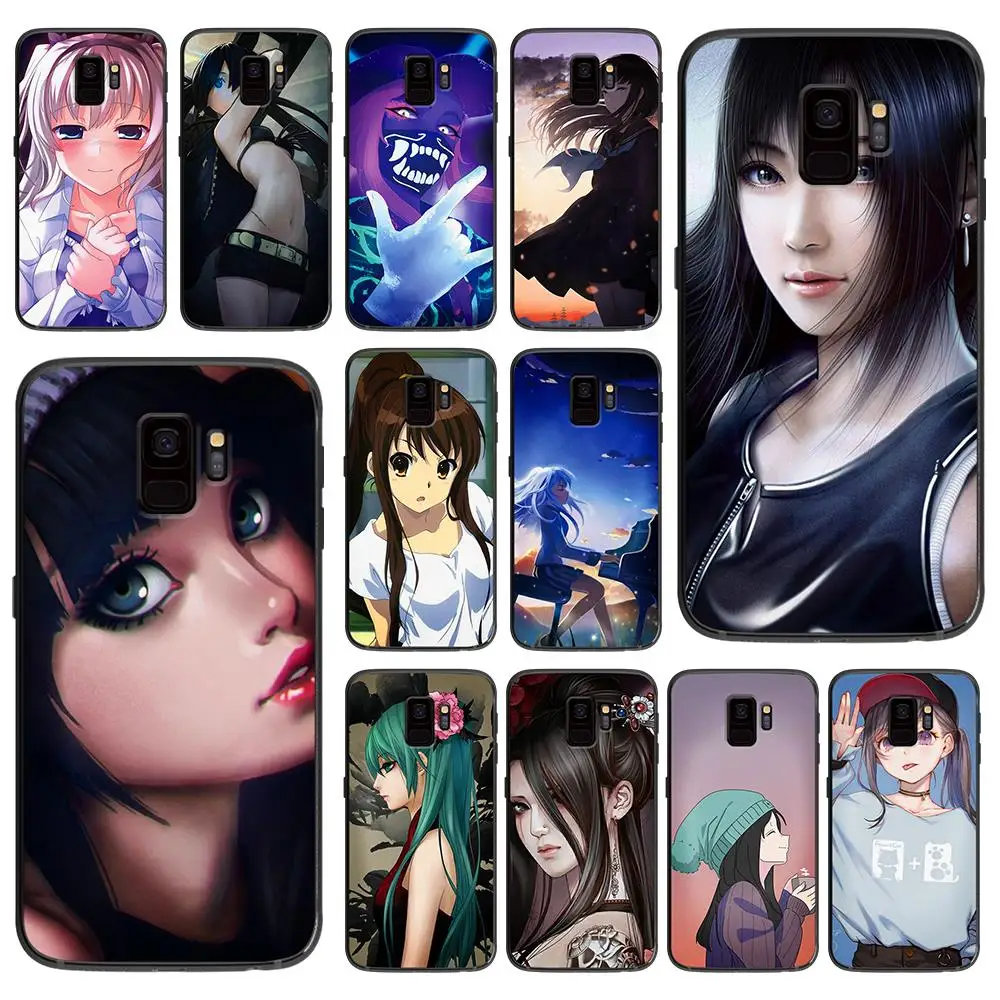 

Japanese anime girl for Samsung Galaxy A5 A6 A7 A8 A9 2017 Phone Cover Plus M10 M20 M30 silicone phone cases