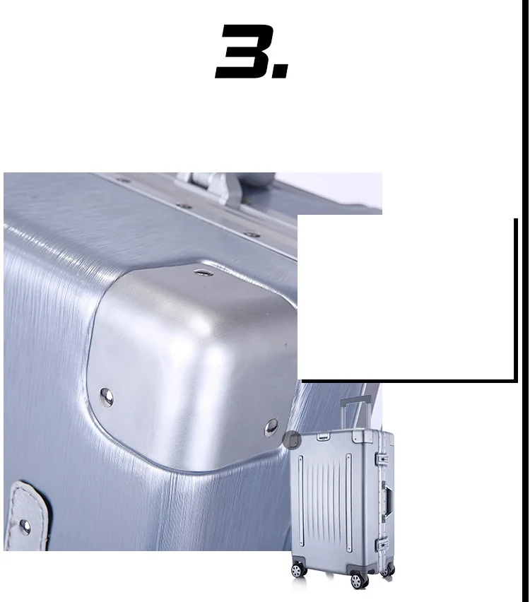 Новый стиль алюминиевая рама камера с держатель телефона тележка spinner винтажный чемодан прокатки ручной клади чехол на колеса