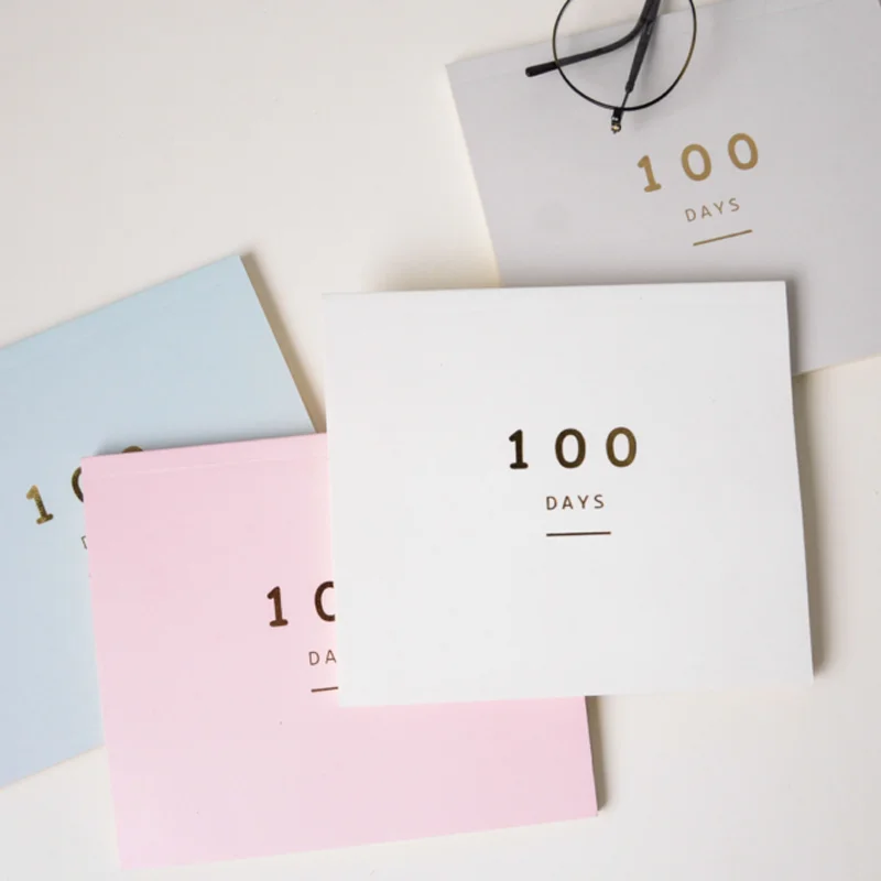 

1 Pcs Cute New Simple 100 Days Mini Planner Cute Daily Memo DIY Note Pad Portable Notebook