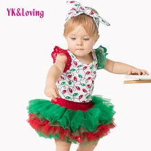 Costumes de noël pour Bébé Fille Vêtements Ensembles jupe Tutu Salopette Bandeau 3 Pcs Bebe Premier Anniversaire Enfant En Bas Âge Infantile Bébé Tenues