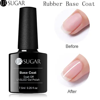 

UR SUGAR Rubber Base Coat Fast Dry Varnish Brighter Soak Off UV Gel Polish Base Coat No Clean Top Coat Long Lasting Nail