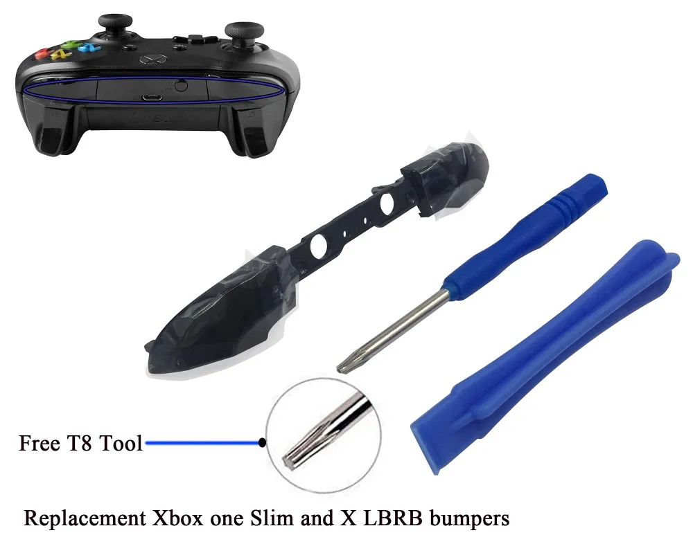 New Original LB RB Trigger Bumpers Buttons Repair Parts with T8 Tool for Xbox One S Slim & Xbox