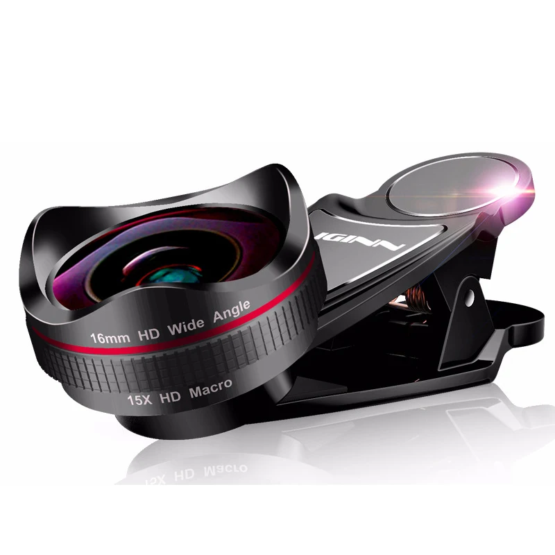 Cell Phone Camera Lens Kit Phone Lens kit 16mm 4K Wide Angle & 15x