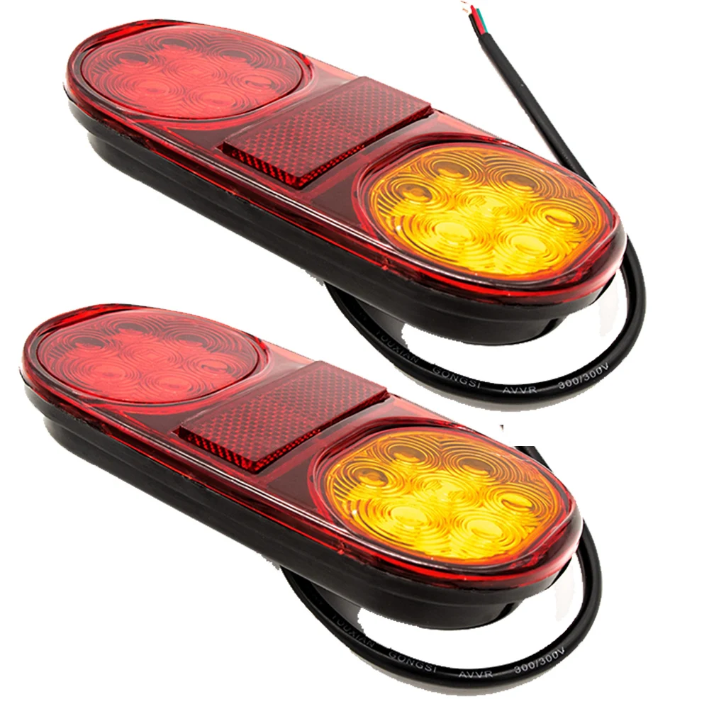 

Yait 1pair Trailer Lights 10-30V Waterproof LED Stop Rear Tail Running Brake Reverse Light Turn Indiactor Truck Taillights Lamp