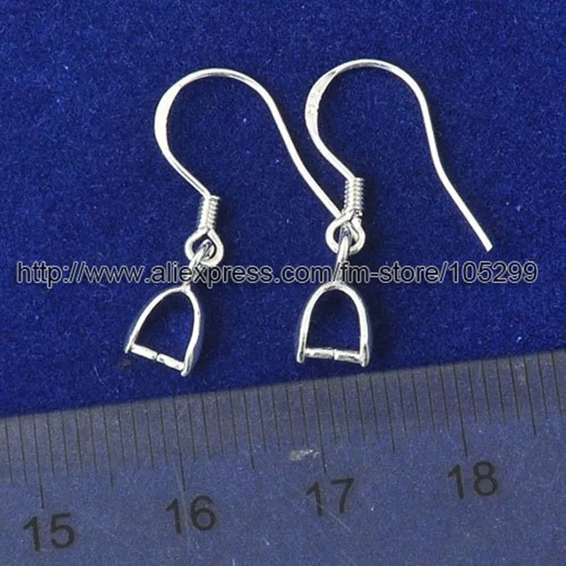 cheap Wholesale 100PCS 15mm Plain 925 Silver Hooks Earring Jewelry Findings Pinch Bail Soft 925 sterlling silver Earring Earwire
