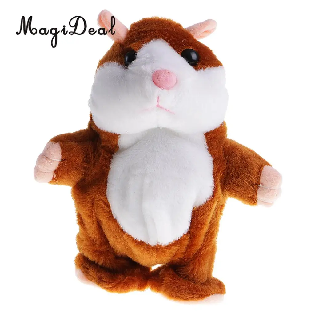 MagiDeal Cute Talking Walking Singing Hamster Mouse Pet Plush Toy Sound Mimic Recorder for Children Baby Kids Toy Gift