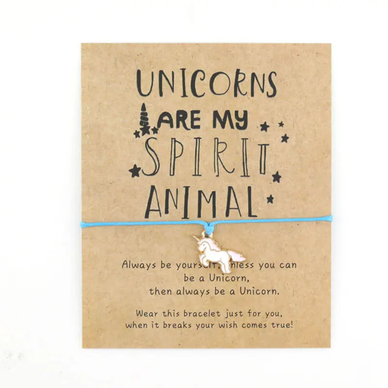 Make A Wish Unicorn браслет желаний единороги Are My Spirit Animal Lucky Red String с единорогом для