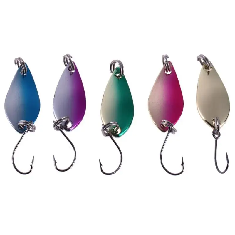 

5pcs Fishing Lures Spoon Sequin Paillette Baits 2.5g/5cm Micro Trout Wobbler Fishing Lure Spinner Bait