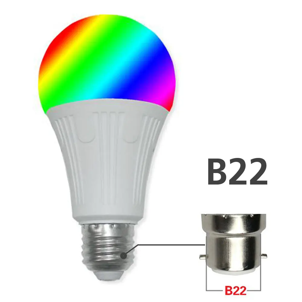 Смарт-лампы E27/B22 WI-FI RGB 100-240 V 7 Вт ПК + Алюминий светодиодный Таймер Пульт дистанционного управления Управление для дома и улицы освещение