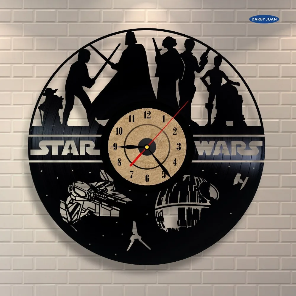 Star Wars Friends Vinyl Record Wall Clock,12 Inch Quartz Wall Clock Antique Style Large Decorative Wall Clocks Star Wars Friends Vinyl Record Wall Clock,12 Inch Quartz Wall Clock Antique Style Large Decorative Wall Clocks