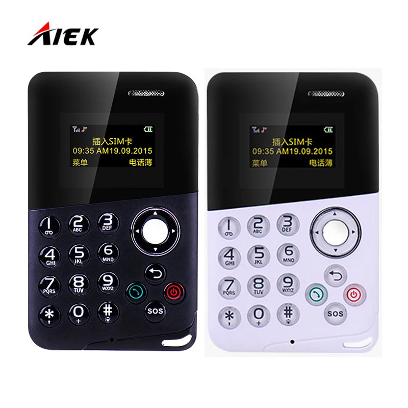 Mini Card Phone AIEK AEKU M8 Handsfree Bluetooth Message Color Screen Low Radiation Kids Pocket Mobile