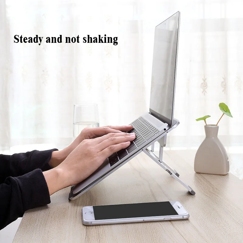 COOLCOLD Folding Aluminum Notebook Laptop Anti-slip Cooling Pad Stand Holder for Apple MacBook Mac Book Lenovo Samsung Computer