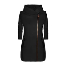 Duzeala Осенняя женская теплая куртка с капюшоном и длинным рукавом Верхняя одежда с карманом на молнии Базовая куртка продается зимнее пальто дропшиппинг