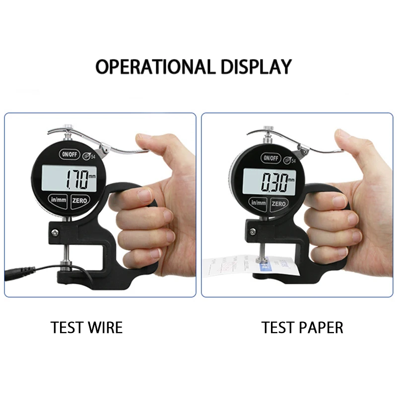 

0-10mm Round Head Electronic Digital Thickness Gauge 0.001mmMicron Thickness Indicator Meter Ball Lens Diameter Micrometer