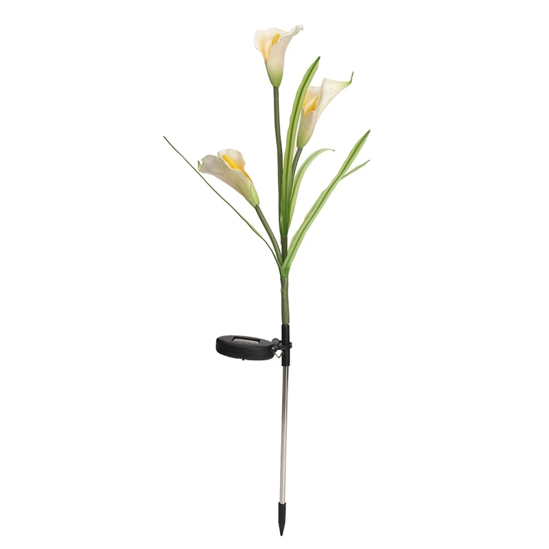 

Lily Flower Stake Waterproof 3 LED Solar Light Solar Powered LED Garden Outdoor Yard Light Landscape Lamp Decor