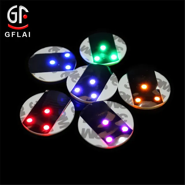 GFLAI 50 Pack Bottle Glorifier Led Sticker Coaster Led Cup Mat Flash
