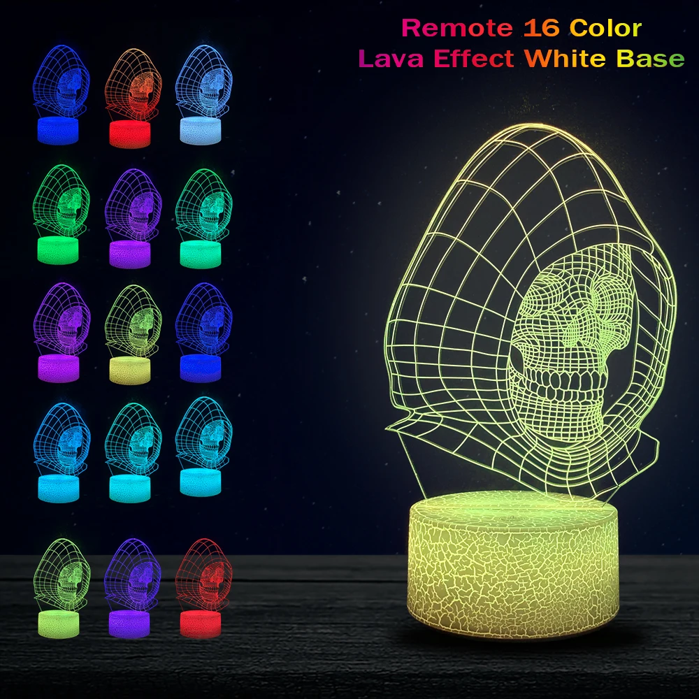3d лампа с капюшоном и черепом светодиодный ночсветильник настроения USB мульти